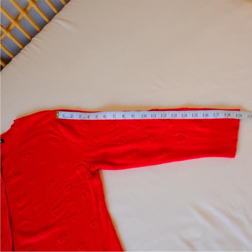 Cable & Gauge Red Knit Heart Design Cardigan - Picture 6 of 8